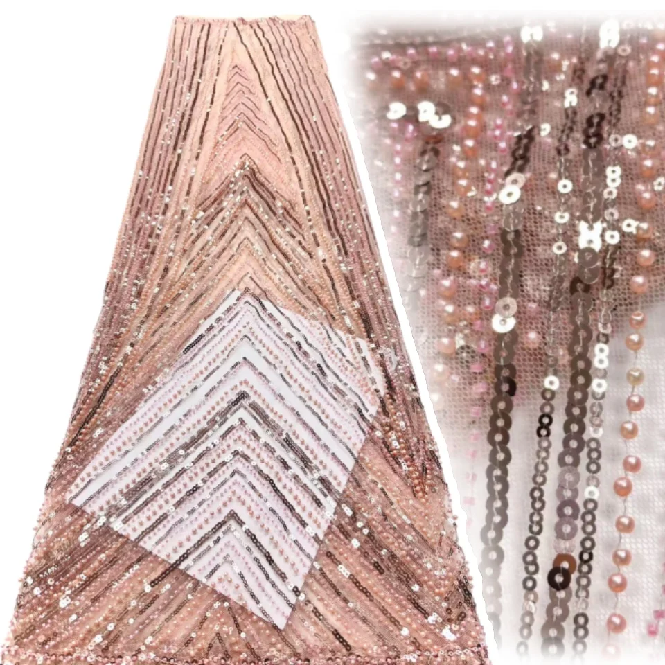 

Африканская кружевная ткань с блестками, вышивка бисером, нигерийская свадебная ткань для жениха, высокое качество, французский тюль, кружевная ткань для свадебной вечеринки 1206