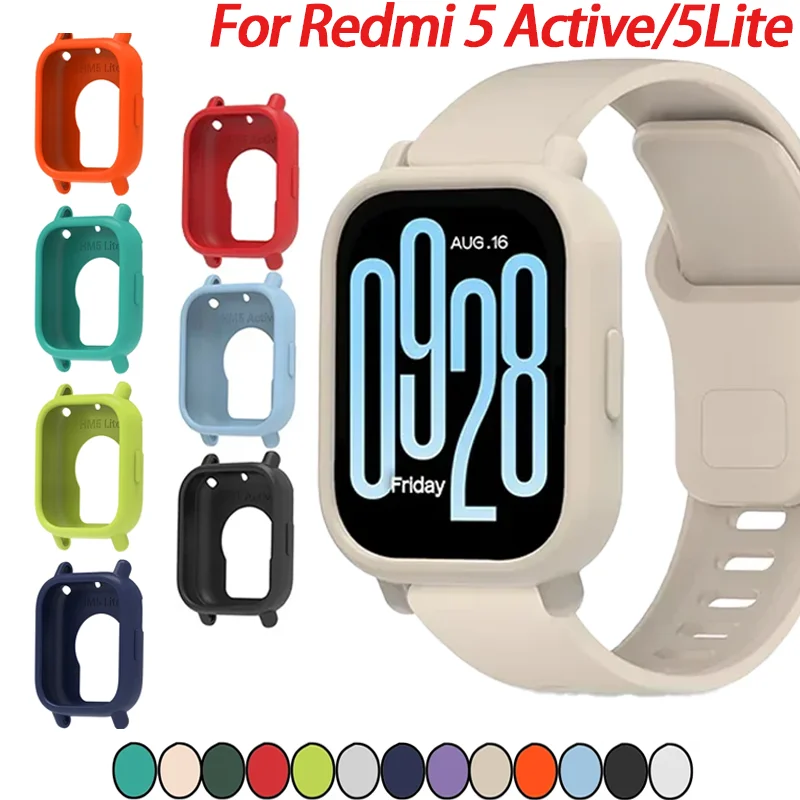 Watch Case For Redmi Watch 5 Active/5 Lite Watch Decoration Soft Silicone Cover For Redmi Watch 5 Lite Scratch Protective Shell