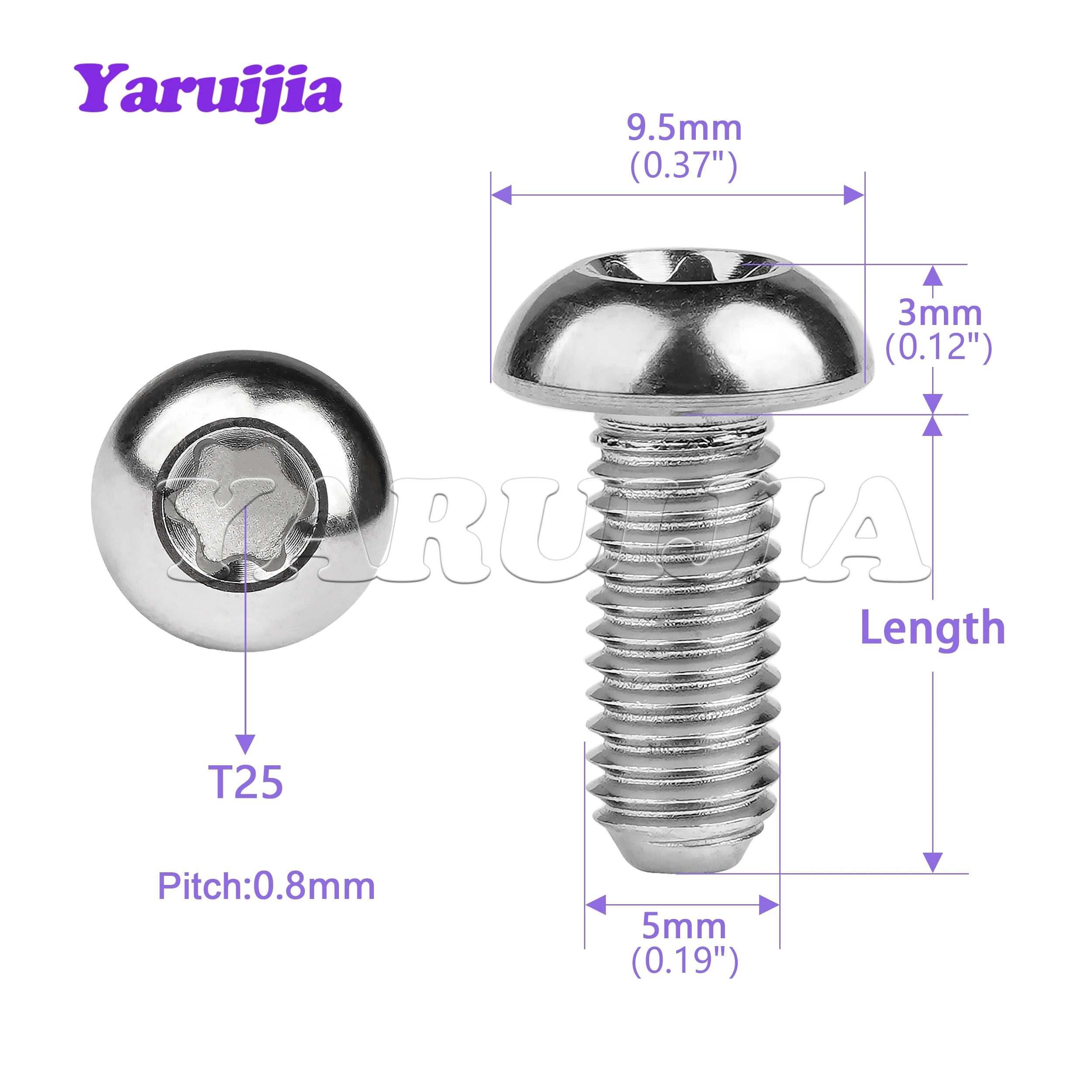 Yaruijia 12Pcs Titanium Alloy M5x10mm Gold Color Brake Disc Bolts Suitable for Bicycles and Motorcycles