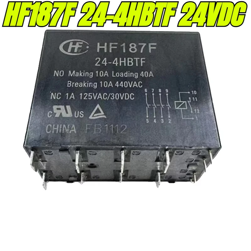 

1 шт./партия, реле HF187F 24-4HBTF 24 В постоянного тока 40 А 100% В переменного тока, 12 контактов