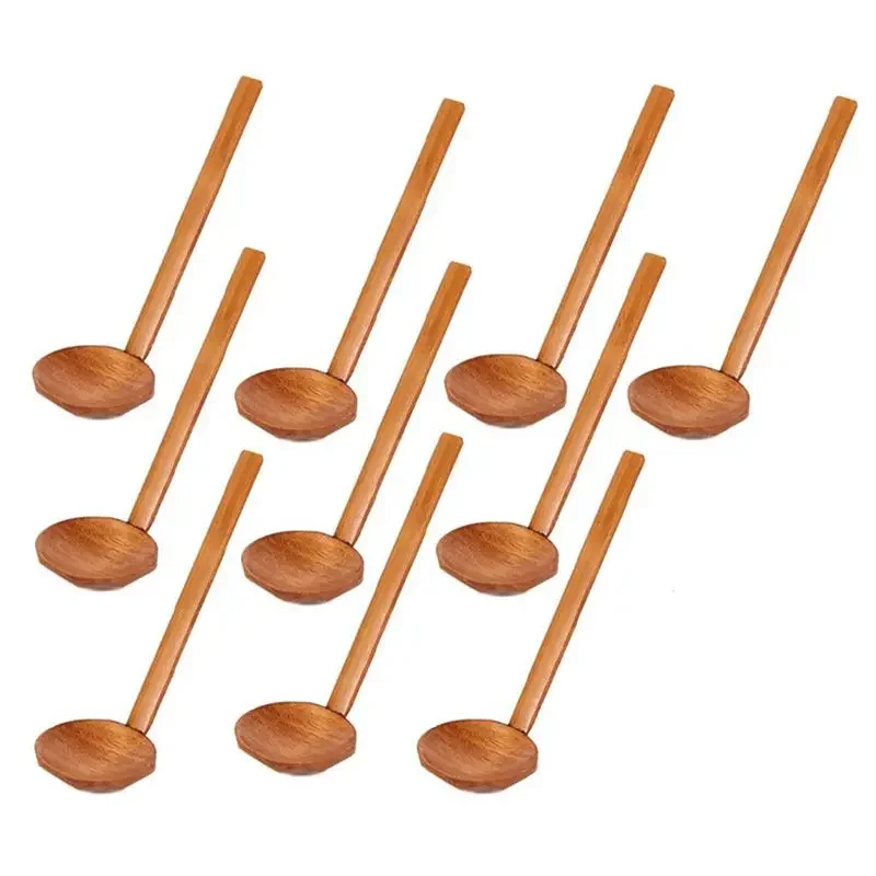 ABCA-Japanese 8.5 Inch Ramen Handcrafted Wooden Soup Spoon Wooden Utensils Set For Kitchen, Wooden Hot Pot Spoon 40 Pcs