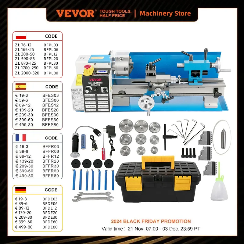 VEVOR Mini Metal Lathe Machine 7