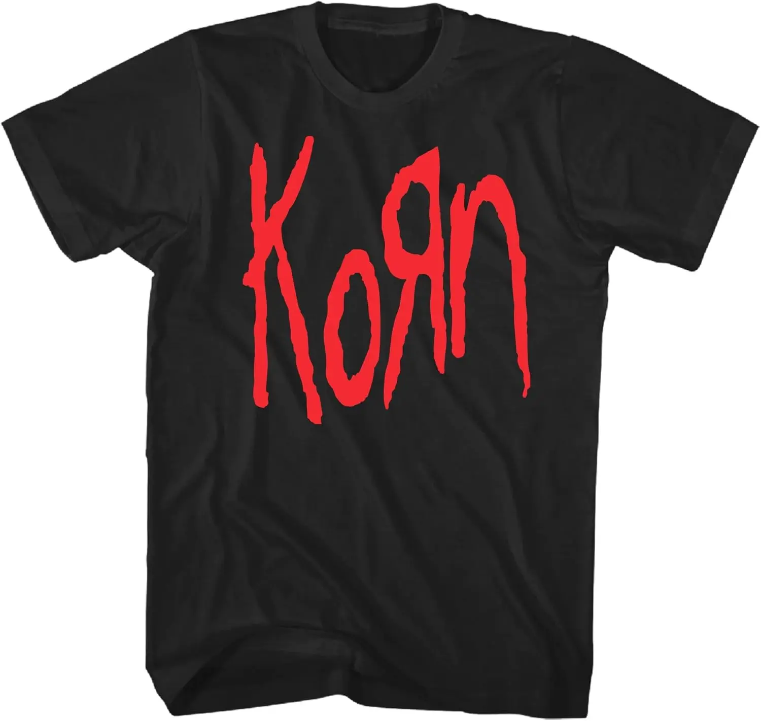 Korn Men's Red Logo T-Shirt Black | Officially Licensed Merchandise