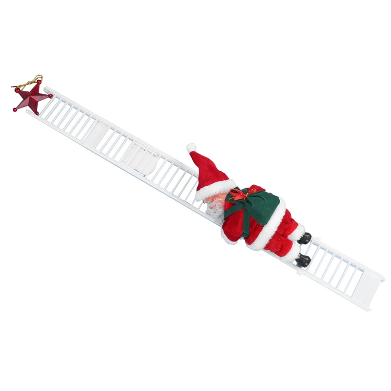 

Animated Climbing Santa On Ladder Electric Santa Claus Toy Christmas Tree Wall Ornaments Decoration Indoor Outdoor