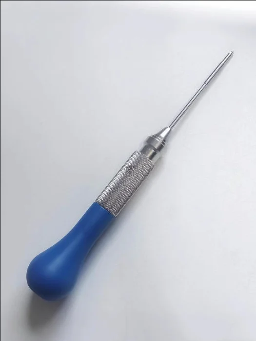 Orthopedic Screwdriver Handle 2.4mm Cross Screwdriver Grip Stainless Steel Tool Blue Silicone Handle Anti Slip Instrument