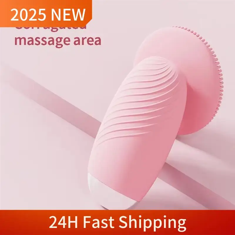 2025 Trend Ultrasonic Silicone Facial Cleanser Electric Vibration Massage Deep Pore Cleaning Multi-Functional Skin Care Tools