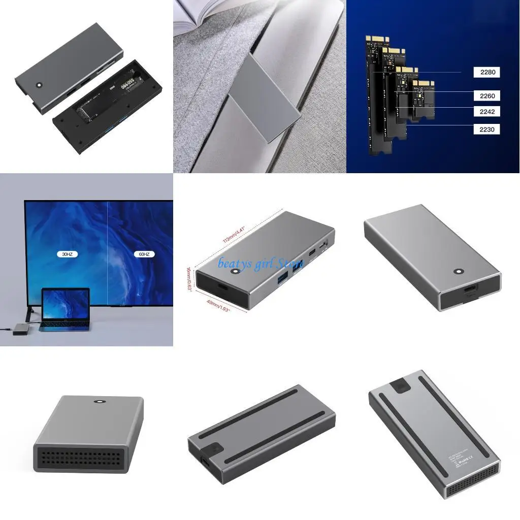 

C7AB TypeC Expansion Dock MultiFunctional HDMIcompatible2.0 4K60hz Resolution PD100W USB 10Gbps USB Splitters Adapter