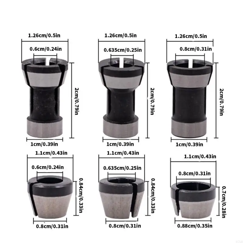 97QD 6PCS Router Adapter Head para instalação conveniente vários trabalho