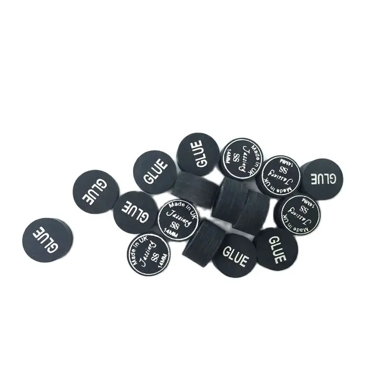 Only 10pcs/lot 2017 New Jassinry Billiard cue tips 9layers pigskin Pool cue tips 14mm Black tips SS/S/M/H/HH High Quality