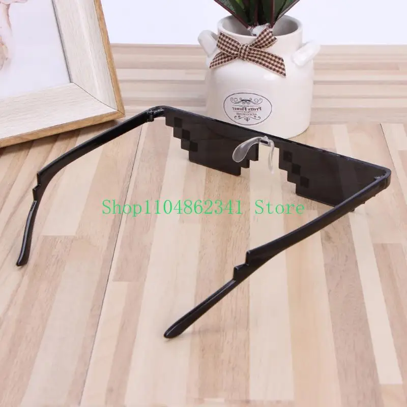 

652F Fashion Glasses Shades Pixelated Ladies Sunglasses Unisex Funny Eyeglasses