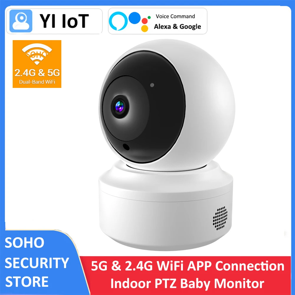 

YIIOT Smart Indoor 2.5 5G 2MPWiFi Vigilância Sem Fio Rastreamento Automático Segurança Doméstica Bebê Animal de Estimação Alex