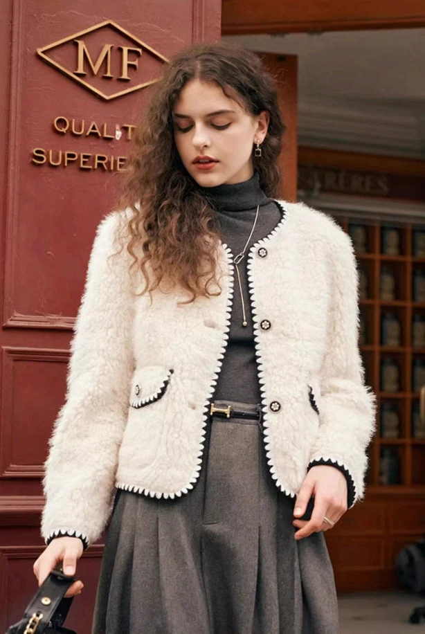 OLrain المرأة فو سترات من الفرو الصلبة س الرقبة واحدة الصدر معاطف 2025 شتاء جديد دافئ موضة تخفيف الإناث القمم G23DP88251 #2