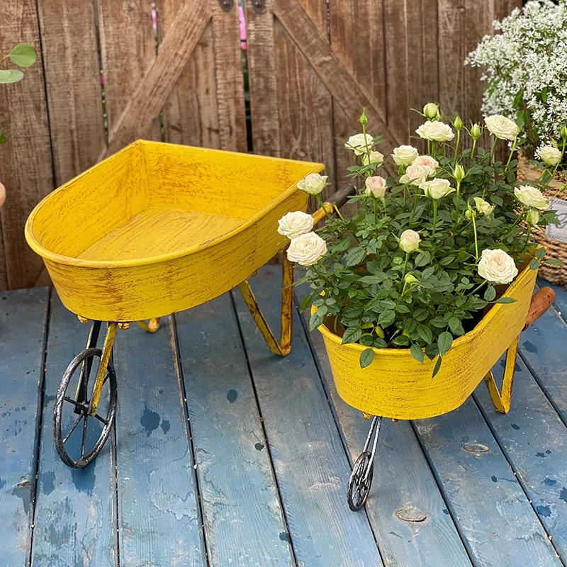 American Style Rural Flower Pots Creative Tricycles Bonsai Basin Iron Do Old Plant Display Kindergarten Garden Floor Decoration