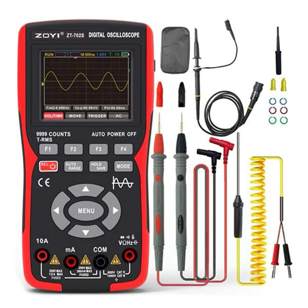 ABNP  ZT702S Digital Oscilloscope Multimeter Transistor Tester 50MHz Bandwidth 280MS Sampling Rate Support Waveform Storage