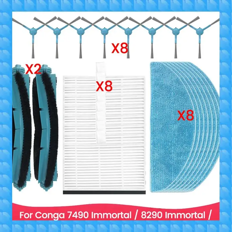 

ETRT 26PCS Vacuum Accessory Set For Conga 7490 Immortal 8290 Immortal Kabum Smart 900 Vacuum Cleaner Replacement Parts