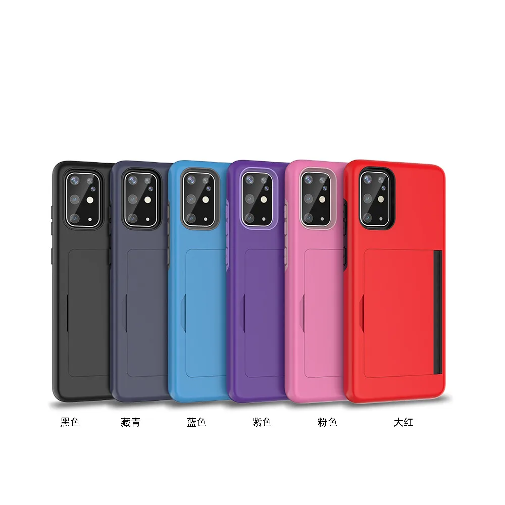 For Samsung S20 Plus A30 A50 S20 Ultra Case Candy Color Armor Business Card Slot Cover For Samsung A10E A20  S10 Note 10 Plus 5G