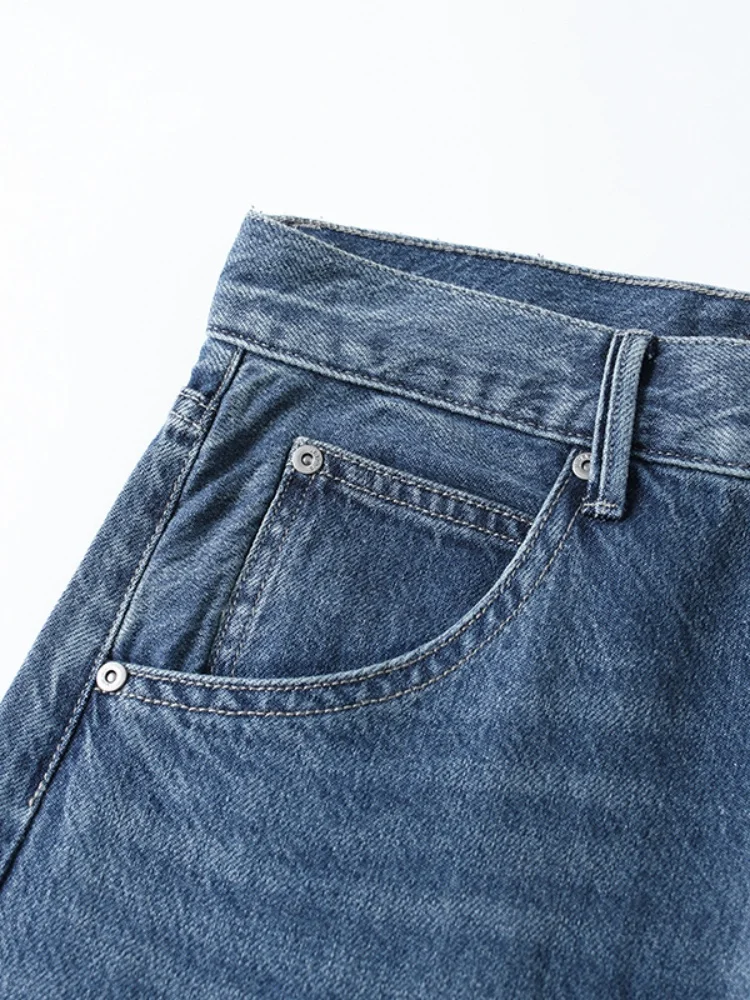 Spring Summer Women's Lenzing Lyocell Fiber Blended Elastic Skin-friendly Jeans Heavyweight Washed Casual Standard Fit Denim