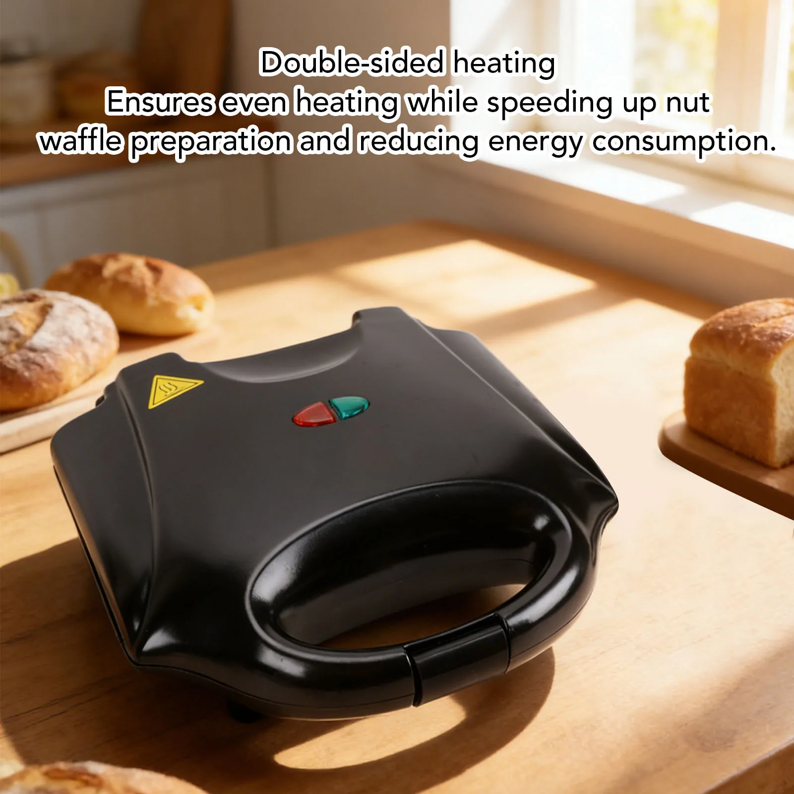 Walnut  Maker 750W 12 Capacity Nonstick Mini Nut Waffle Bread Machine Electric Walnut Cake Mould for Home Breakfast
