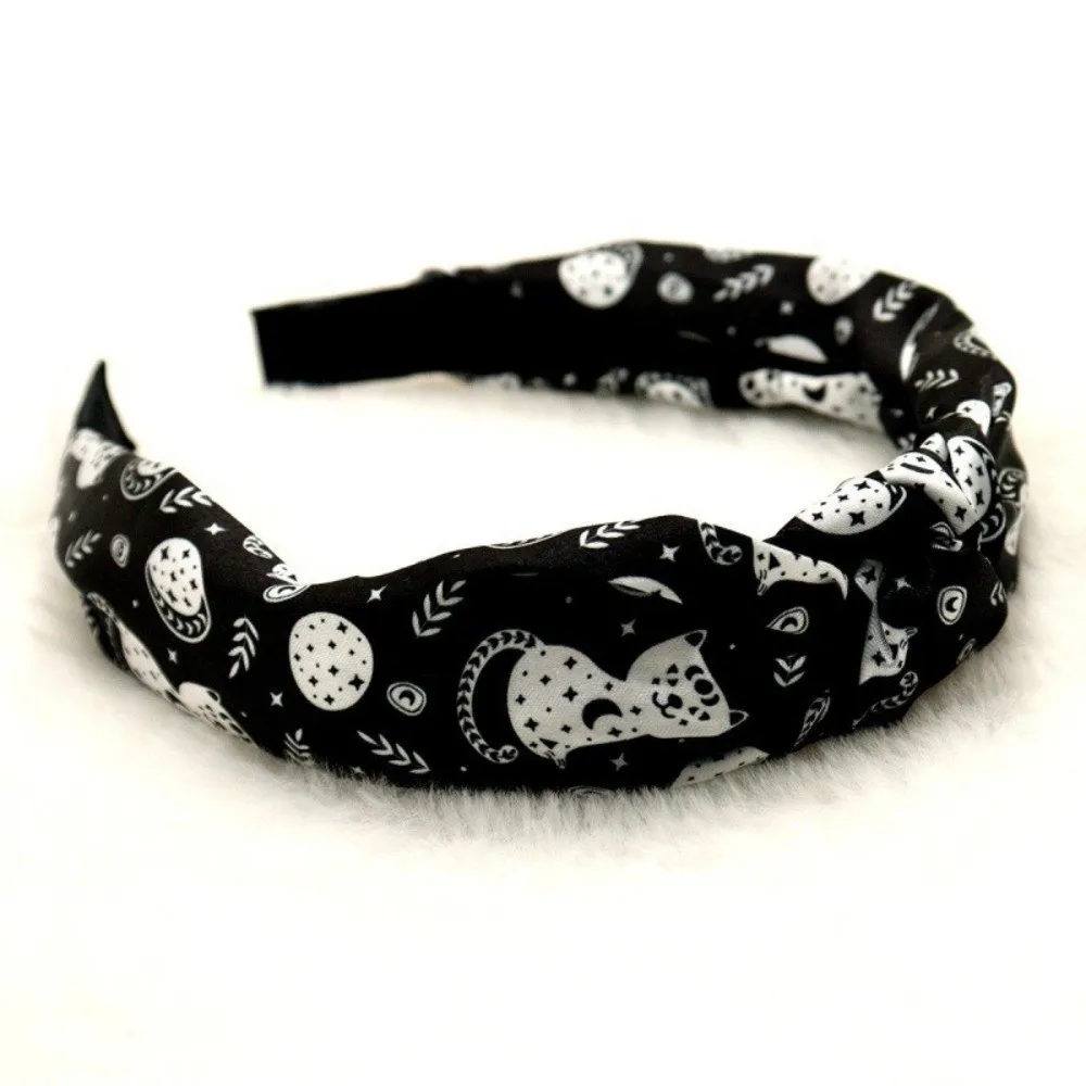 Horrible Pumpkin Head Headband Gothic Cartoon Halloween Hair Hoop Black Cat Decor Ghost Print Hairband Girls/Children