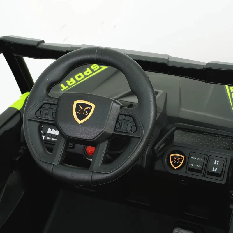 รถยนต์ไฟฟ้าสำหรับเด็ก 12V, รถของเล่น UTV สำหรับเด็กวัย 3-5 ปี พร้อมรีโมทคอนโทรลและเข็มขัดนิรภัยแบบสามจุด