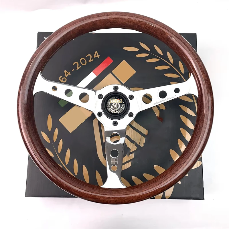 

Universal ABS Car steering wheel 345 mm 60th anniversary peach color retro sports steering wheel