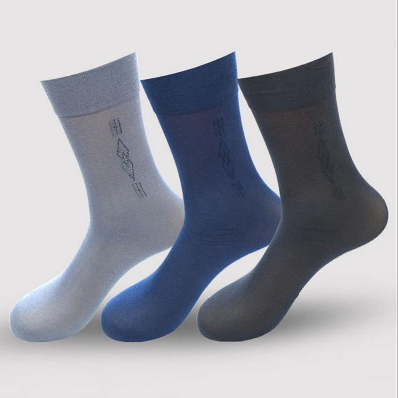 10Pairs/lot High Quality Men Silk Navy Black Socks Summer Autumn Transparent Business Casual Men Dress Suit Formal Middle Socks