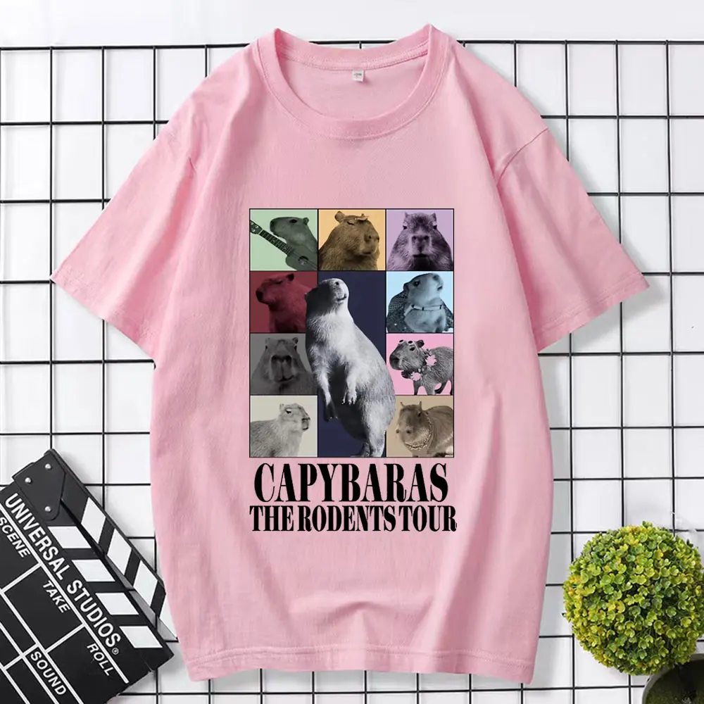 Funny Capybara The Rodents Eras Tour Meme Graphic T Shirt Summer Men\'s Women\'s Vintage Fashion T-shirt Casual Oversized T Shirts