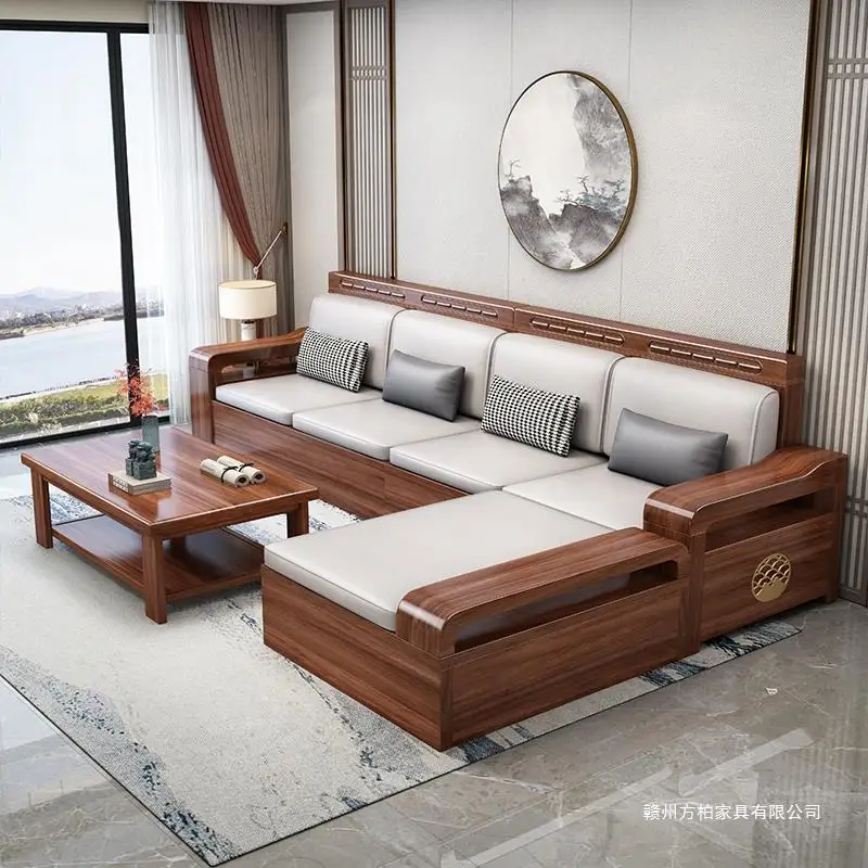 

Customizable Walnut Storage Sofa