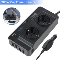 4 USB 400W Peak Power Accessories Cigarette Lighter DC To AC 12V to 220V Car 200W Inverter Auto Mounted Inverter AC EU Socket