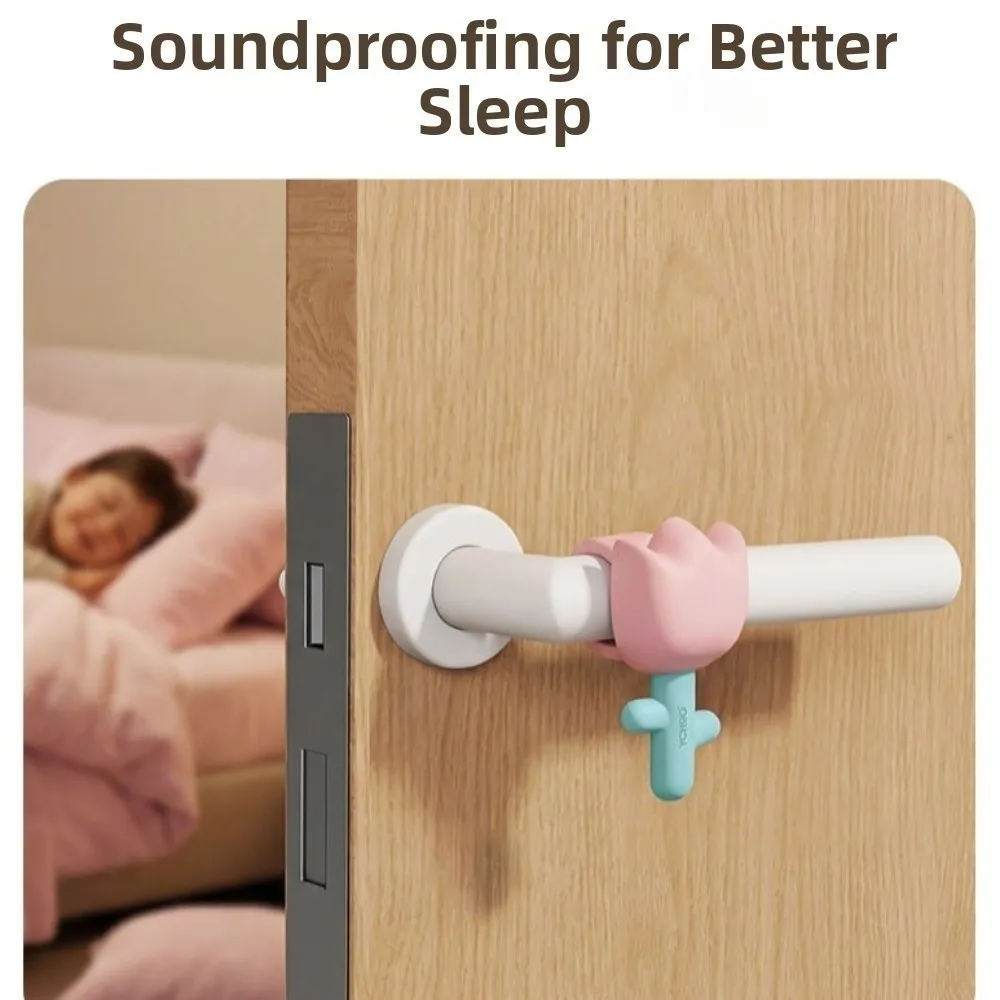 Anti Slip Door Knob Cover Anti-Collision Cute Silicone Doorknob Sleeve Tulip Flower-Shaped Bumpers Living Room