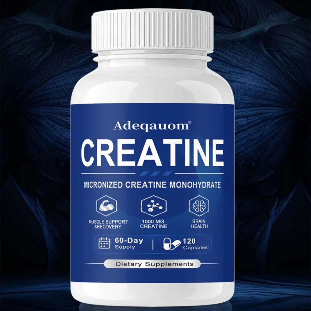 Creatine Monohydrate for Women & Men - for Muscle Support, Strength & Recovery, Gluten-Free, 120 Capsule