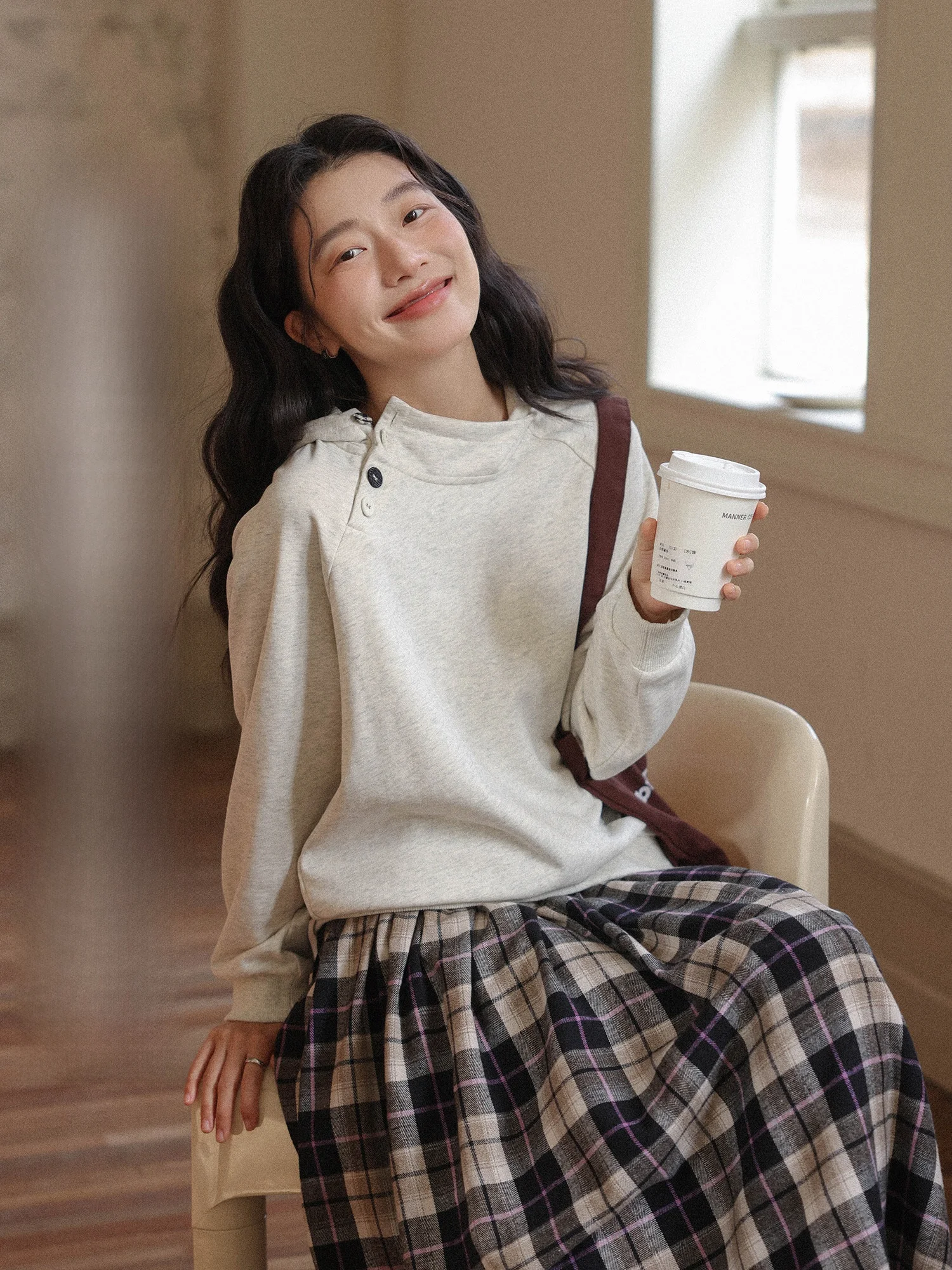 

Женская толстовка с принтом «Цветущая вишня», повседневная, весна 2026, новая корейская модель свободного кроя с длинными рукавами для женщин