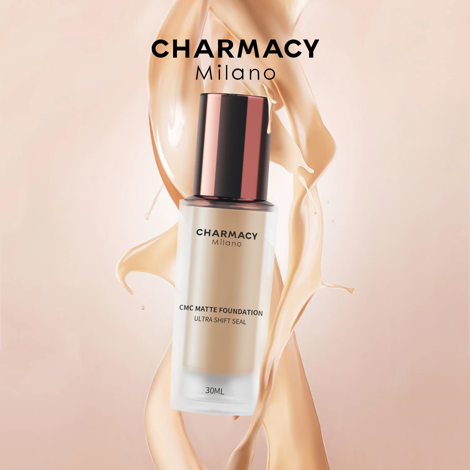 CHARMACY Liquid Foundation 6 Color Oil Control Makeup Base Liquid Concealer Brighten Skin Suit for Black Women Beauty Cosmetics