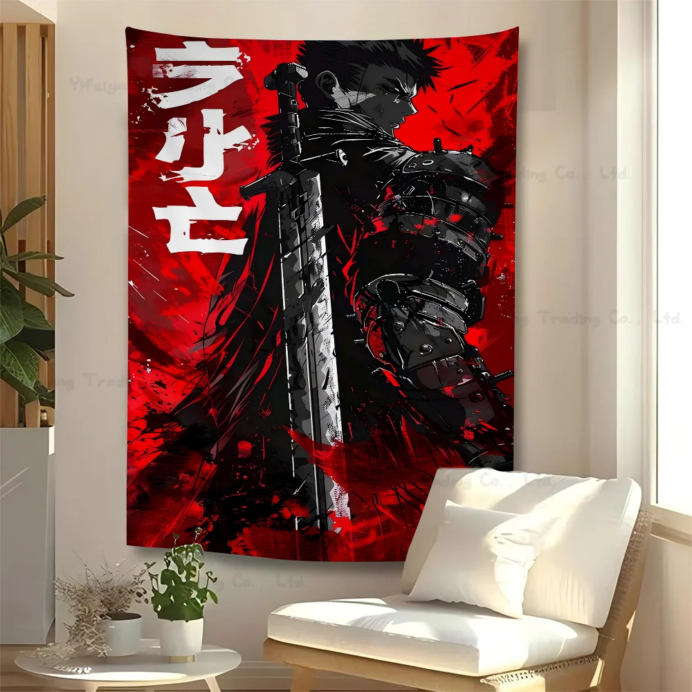 Anime Berserk Tapestry Art Printing Cheap Hippie Wall Hanging Bohemian Wall Tapestries Mandala Art Home Decor