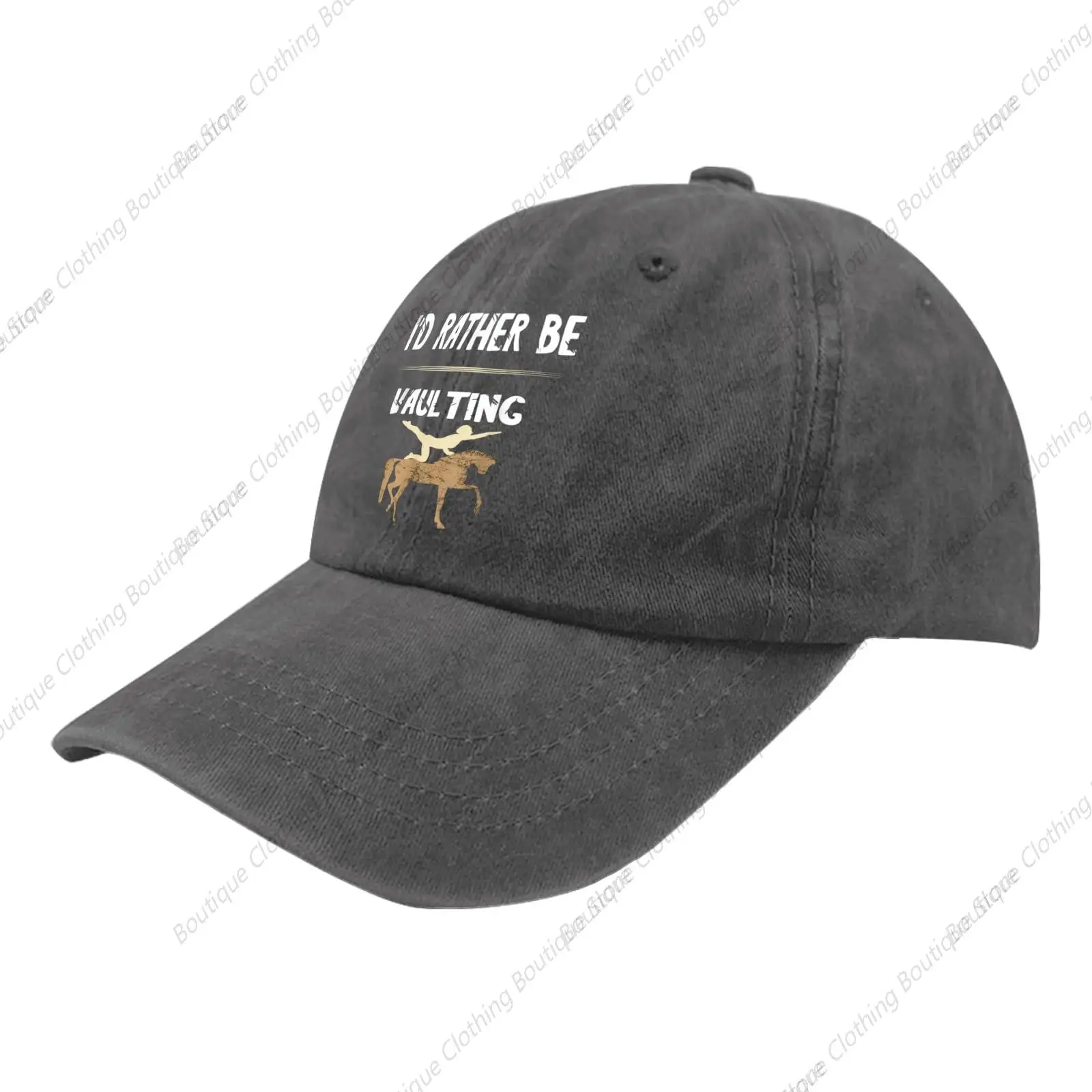 I'd Rather Be Horse Vaulting Horseback Riding Acrobatic Trucker Hat Funny Golf Hats Pigment Black Men's Hat Hiking Hat