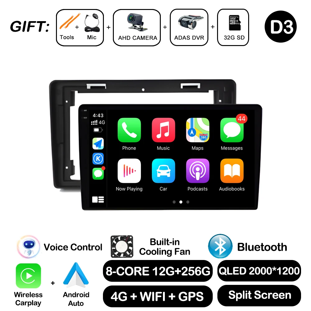 Android Auto Carplay Voor Citroen C2 C3 2001 2003-2010 Autoradio Multimedia Video Player WiFi GPS Navigatie DSP stereo
