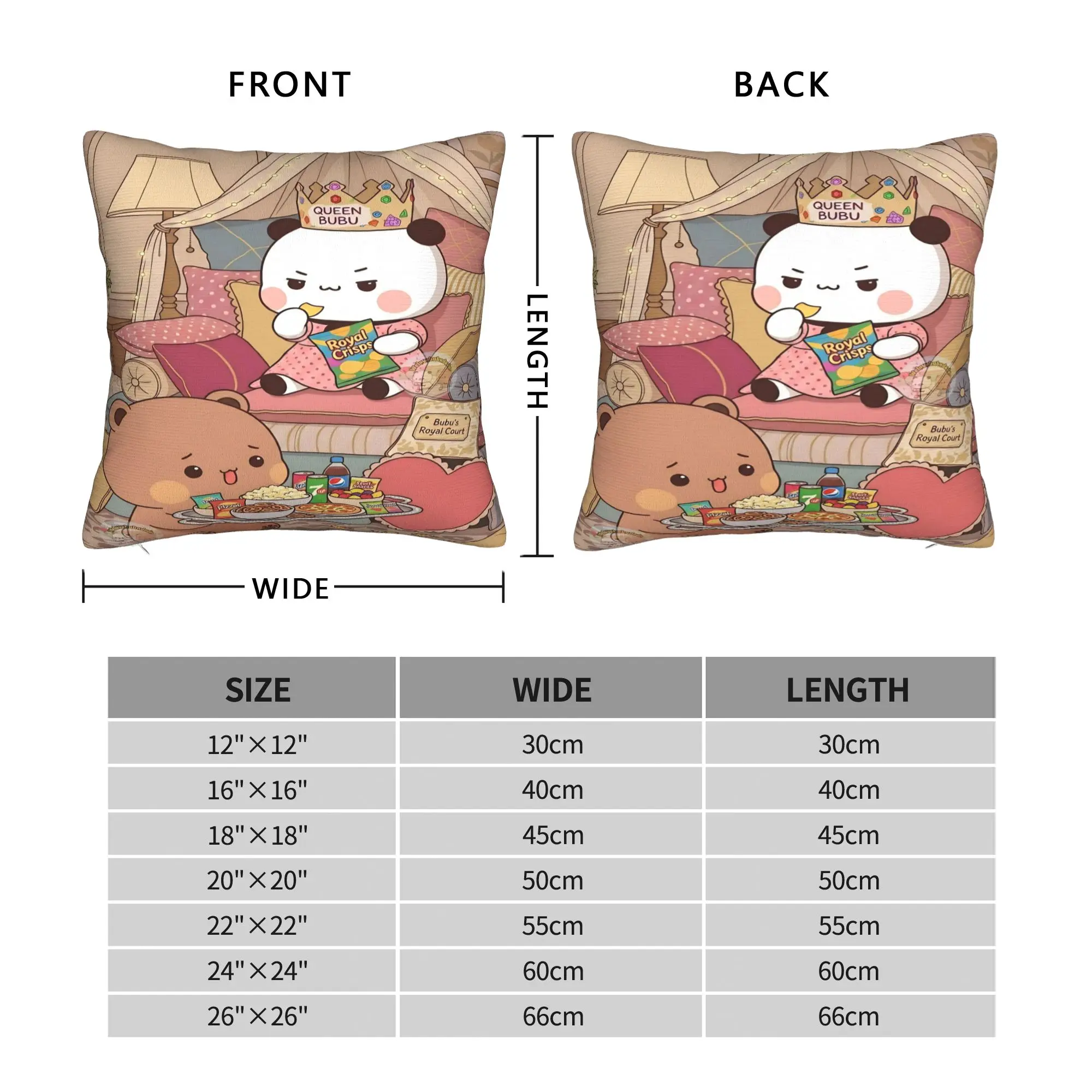 Pillow Cover Panda Bubu Dudu Pattern Graphic Cushion Cover  Kawaii Pillow Case For Office Car Home Decorative Pillowcases