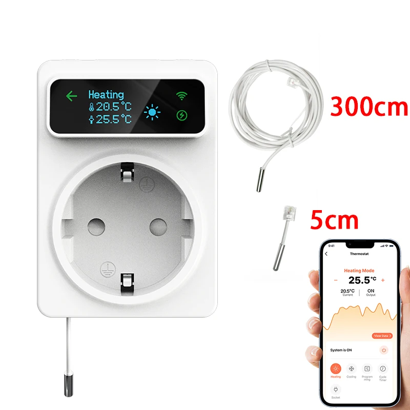 WiFi Tuya Smart Steckdose Thermostat 220V Temperatur Controller Boden Heizung Kühlung Thermostat Unterstützung Stimme Alexa Google Hause