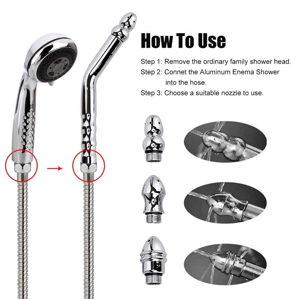 الحنفيات المعدنية المحمولة بيديت الشرج الدوش دش تنظيف حقنة شرجية حقنة شرجية بعقب الأنظف مع 3 تغيير رئيس اكسسوارات الحمام