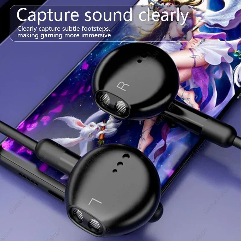 Type C Hifi Headphones, Stereo Volume Control Earbuds With Mic 3.5mm Wired Earbuds For Iphone 15 Xiaomi Samsung Laptop