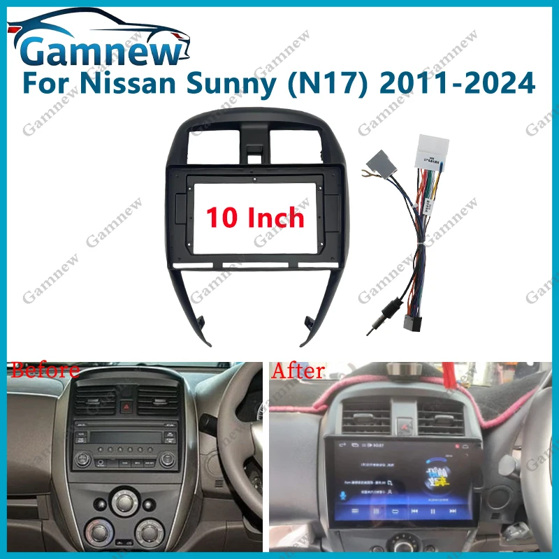 

Установка для автомобильного радио 10,1 дюйма, двойной Din DVD GPS Mp5, пластиковая панель Fascia Для NISSAN Sunny 2014-2018