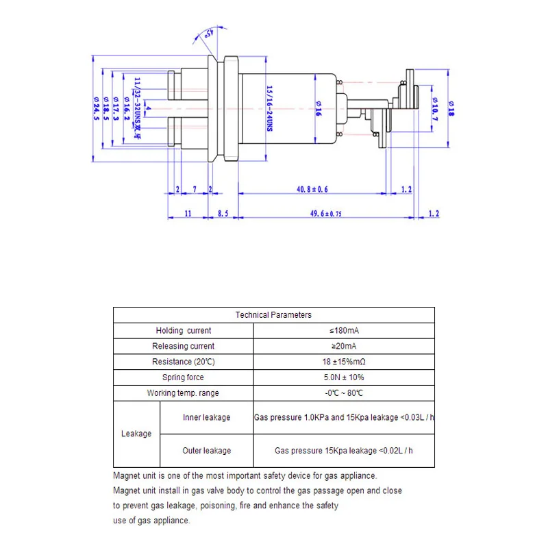 BEHAIVAN ESMA18A Gas Water Heater Thermostat Control Valve Magnet Cell Electromagnetic Unit Solenoid Safety Flame Failure Device