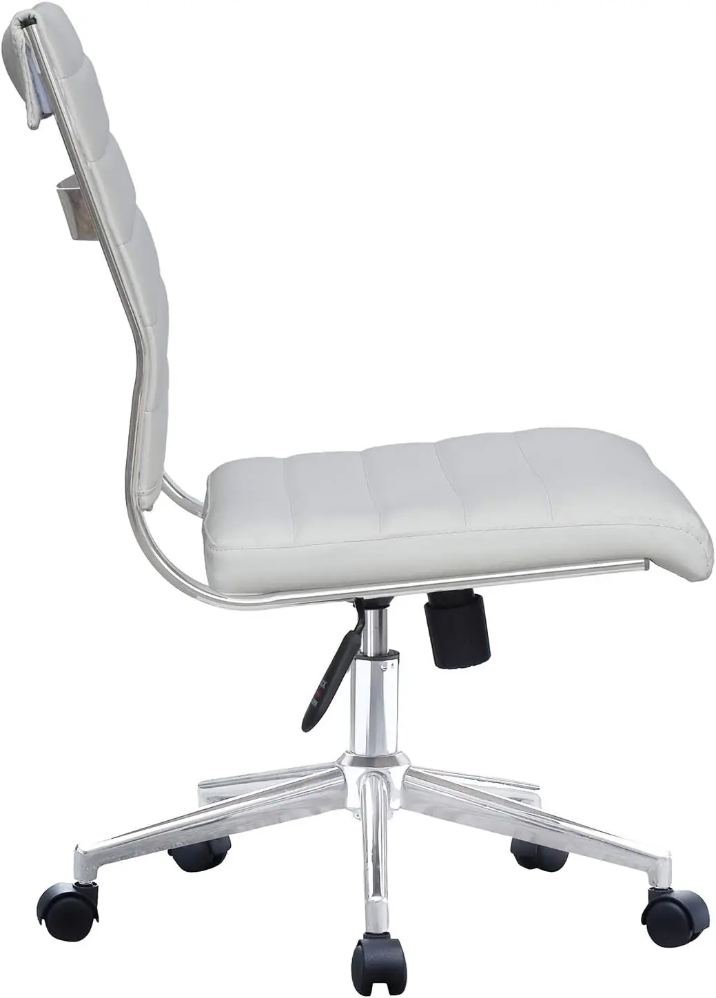 كرسي مكتب حديث متوسط الظهر مضلع من جلد البولي يوريثان بدون ذراع كرسي مهام للمؤتمرات مع إمالة دوارة وارتفاع قابل للتعديل Pa