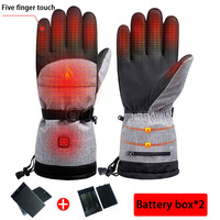 Skiing Heated Gloves Winter Warm With Battery Case Heated Gloves Waterproof Gloves Touch Screen Motorcycle