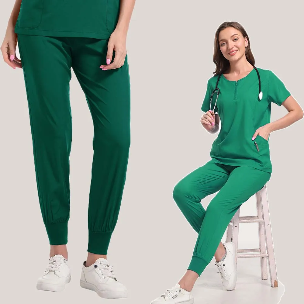 Dentysta mundury chirurgiczne kobiety lekarz szpital zestaw pielęgniarski topy + spodnie do biegania peelingi klinika mundurek medyczny garnitury do salonu kosmetycznego