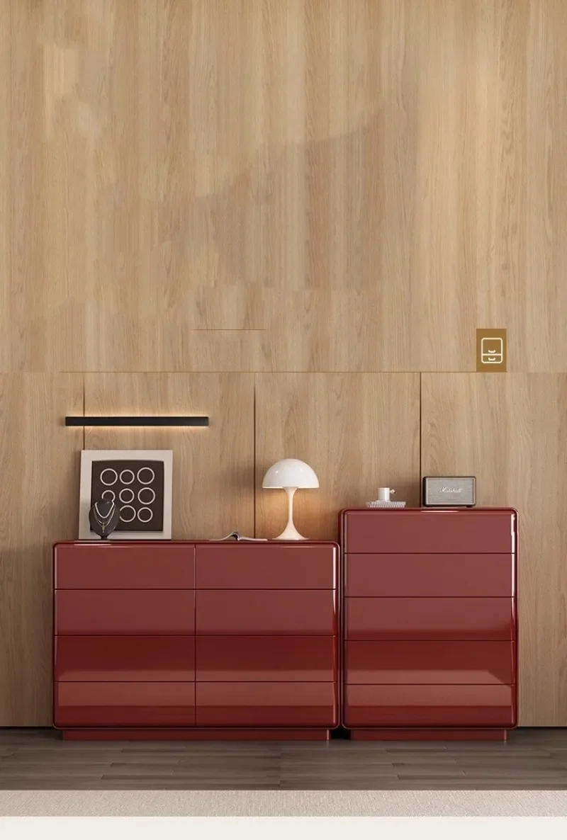 armário, armário de cabeceira, armário de entrada da sala de estar, armário de oito baldes, cômoda de tinta vermelha premium