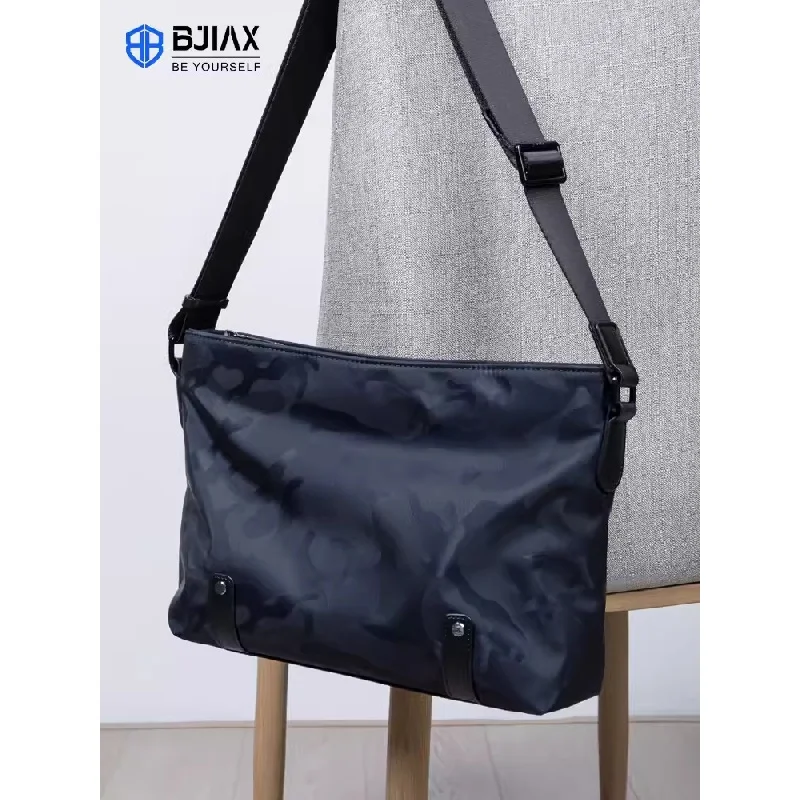 Bjiax crossbody bag MEN\'S casual bag fashion trend camouflage large capacity shoulder bag waterproof commuter backpack