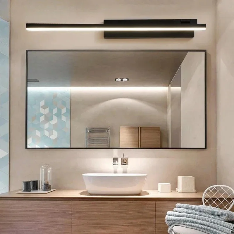 Mirror LED Wall Lamp Modern Bath Room Make Up Wall Light Indoor Living Room Corridor Hotel Room Lighting  40 60 80 100 Cm Decor