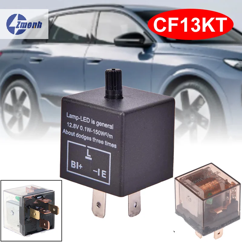 

12V/24V 3-Pin 4Pin 5Pin LED Adjustable Car Flasher Flash Relay For Turn Signal Light CF13 80A/100A Automotive Van Boat Relays