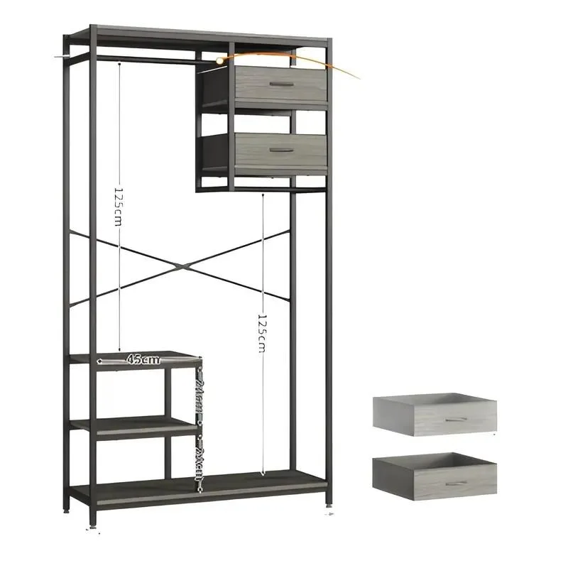 Simple Fashionable Floor to Ceiling Wardrobe Rack Bedroom Clothes Hanger Household Furniture